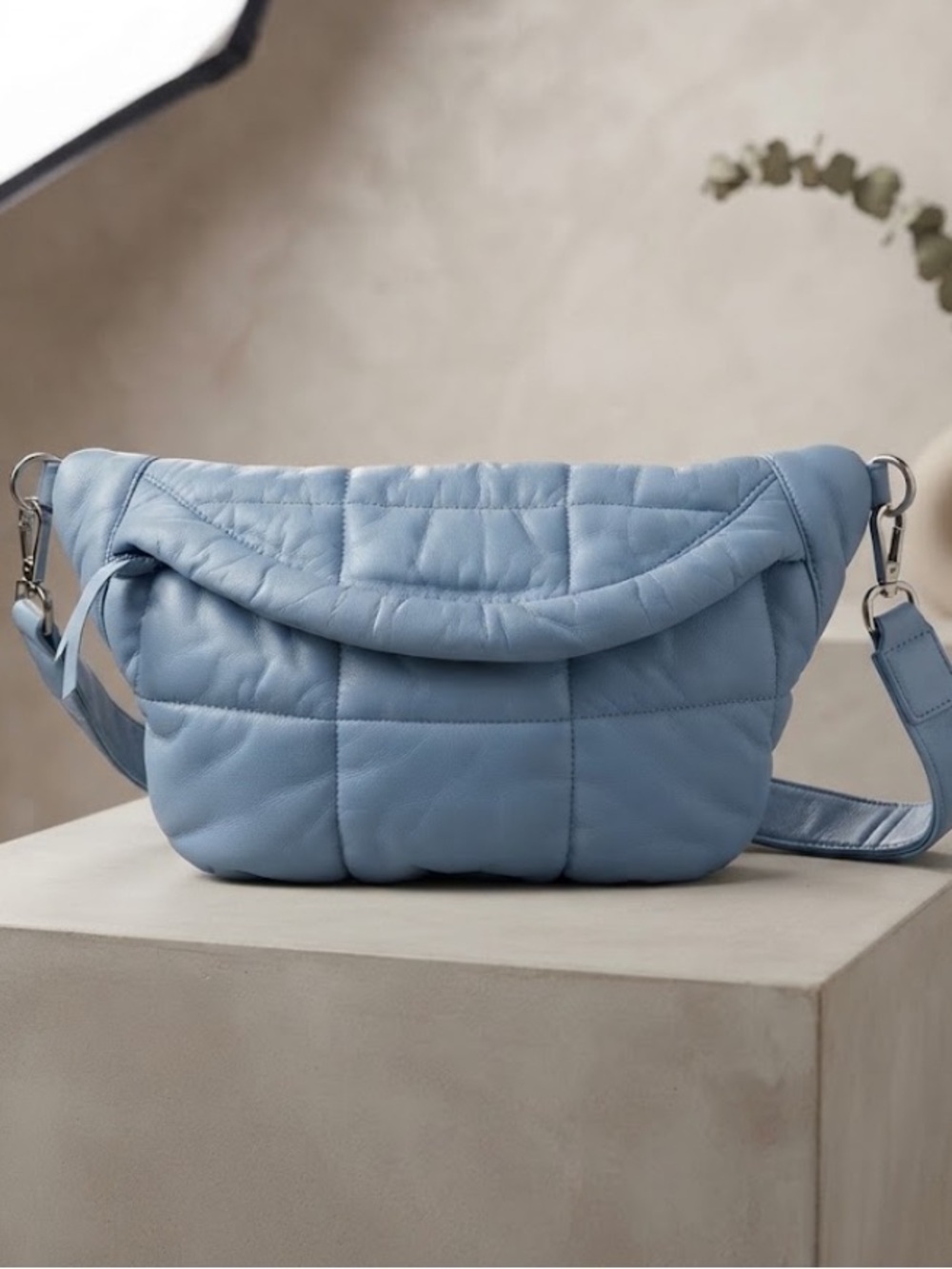 STYLISM Denmark 
 Sheepskin leather quilted crossbody bag